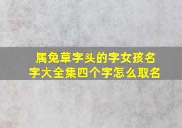 属兔草字头的字女孩名字大全集四个字怎么取名