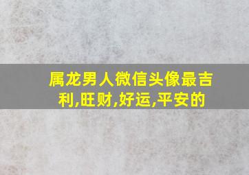 属龙男人微信头像最吉利,旺财,好运,平安的