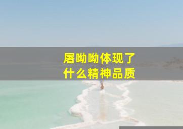 屠呦呦体现了什么精神品质