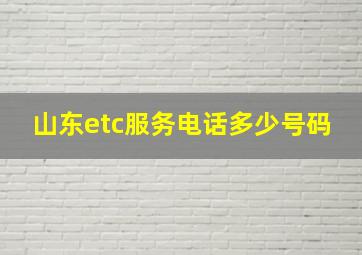 山东etc服务电话多少号码