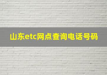 山东etc网点查询电话号码