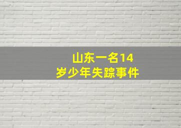 山东一名14岁少年失踪事件