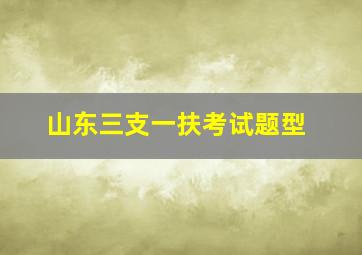 山东三支一扶考试题型