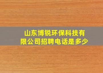 山东博锐环保科技有限公司招聘电话是多少