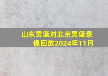 山东男篮对北京男篮录像回放2024年11月