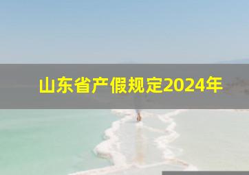 山东省产假规定2024年