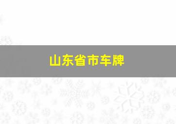 山东省市车牌