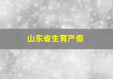 山东省生育产假