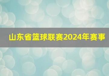 山东省篮球联赛2024年赛事