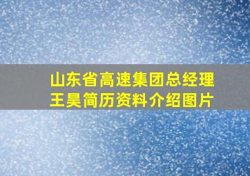 山东省高速集团总经理王昊简历资料介绍图片