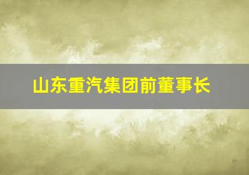 山东重汽集团前董事长