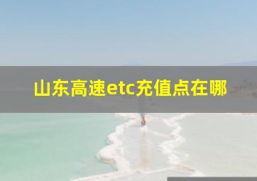 山东高速etc充值点在哪