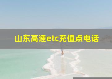 山东高速etc充值点电话