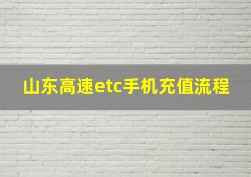 山东高速etc手机充值流程