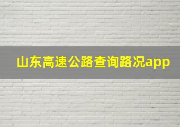 山东高速公路查询路况app