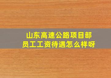 山东高速公路项目部员工工资待遇怎么样呀