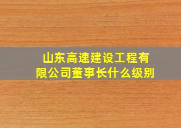 山东高速建设工程有限公司董事长什么级别