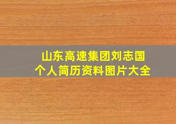 山东高速集团刘志国个人简历资料图片大全