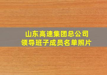 山东高速集团总公司领导班子成员名单照片