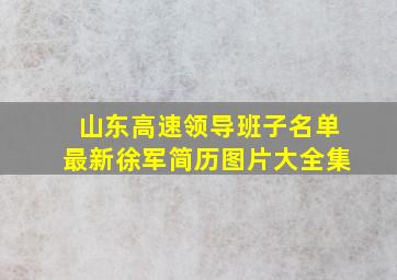 山东高速领导班子名单最新徐军简历图片大全集