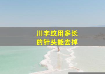 川字纹用多长的针头能去掉