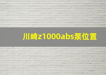 川崎z1000abs泵位置