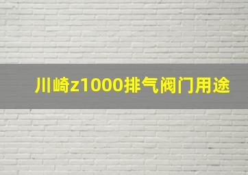 川崎z1000排气阀门用途