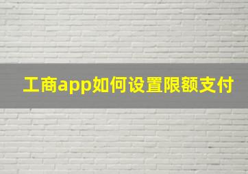 工商app如何设置限额支付