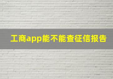 工商app能不能查征信报告