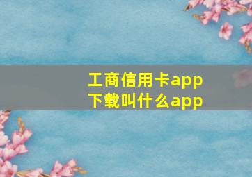 工商信用卡app下载叫什么app