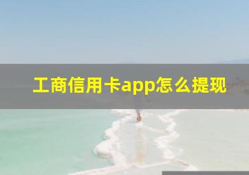 工商信用卡app怎么提现