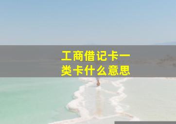 工商借记卡一类卡什么意思