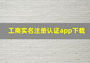 工商实名注册认证app下载