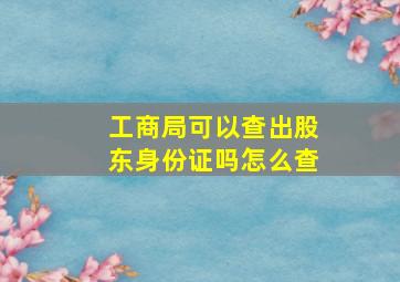 工商局可以查出股东身份证吗怎么查