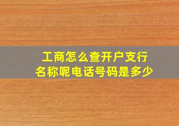 工商怎么查开户支行名称呢电话号码是多少