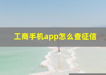 工商手机app怎么查征信