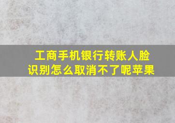 工商手机银行转账人脸识别怎么取消不了呢苹果