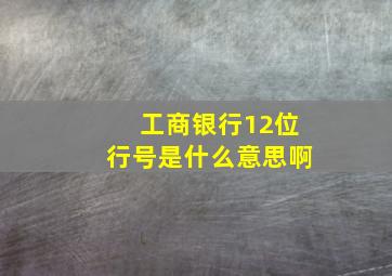 工商银行12位行号是什么意思啊