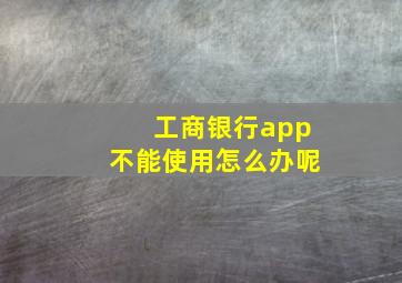 工商银行app不能使用怎么办呢