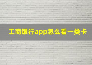 工商银行app怎么看一类卡