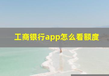 工商银行app怎么看额度