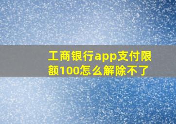 工商银行app支付限额100怎么解除不了