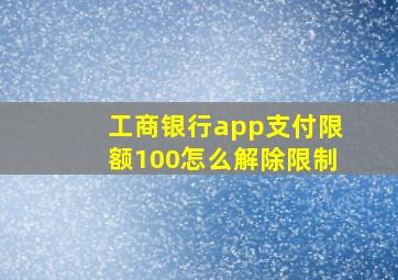 工商银行app支付限额100怎么解除限制