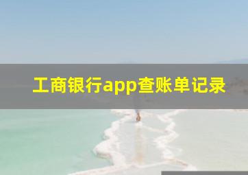 工商银行app查账单记录