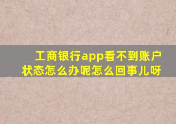 工商银行app看不到账户状态怎么办呢怎么回事儿呀