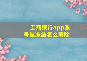 工商银行app账号被冻结怎么解除