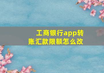 工商银行app转账汇款限额怎么改