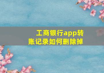 工商银行app转账记录如何删除掉