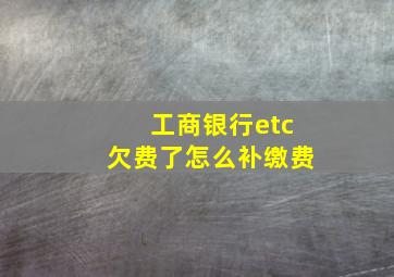 工商银行etc欠费了怎么补缴费