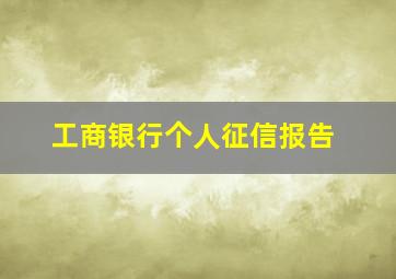 工商银行个人征信报告